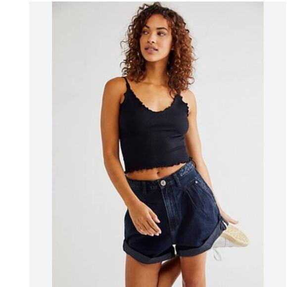 Free People Pants - NWT Free People One Teaspoon STREET WALKER Denim Shorts $118 Size 24 Fox Black